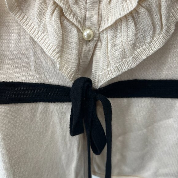 NWT Marina Rinaldi Ivory Knit Ruched Button Sweater Blouse Top size Large - Picture 3 of 8